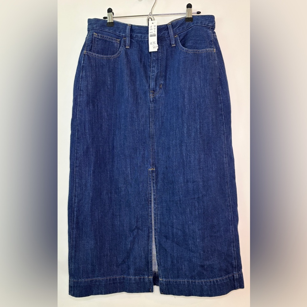 NWT J. Crew Denim Midi Skirt 100% Cotton in Rinse Wash Women’s Size 30 - Picture 5 of 13